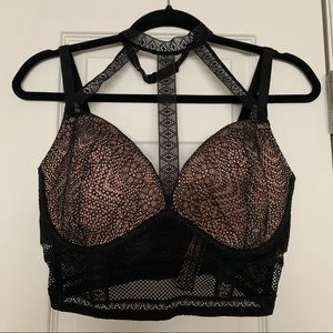 Black/Light Pink Very Sexy Lined Plunge Bra